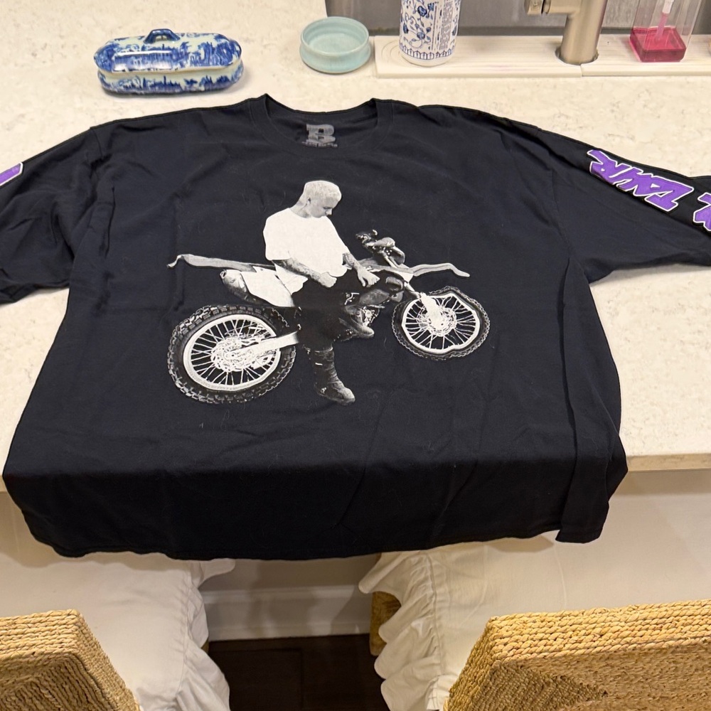 Black Justin Bieber tour Graphic Long sleeve T-Shirt
